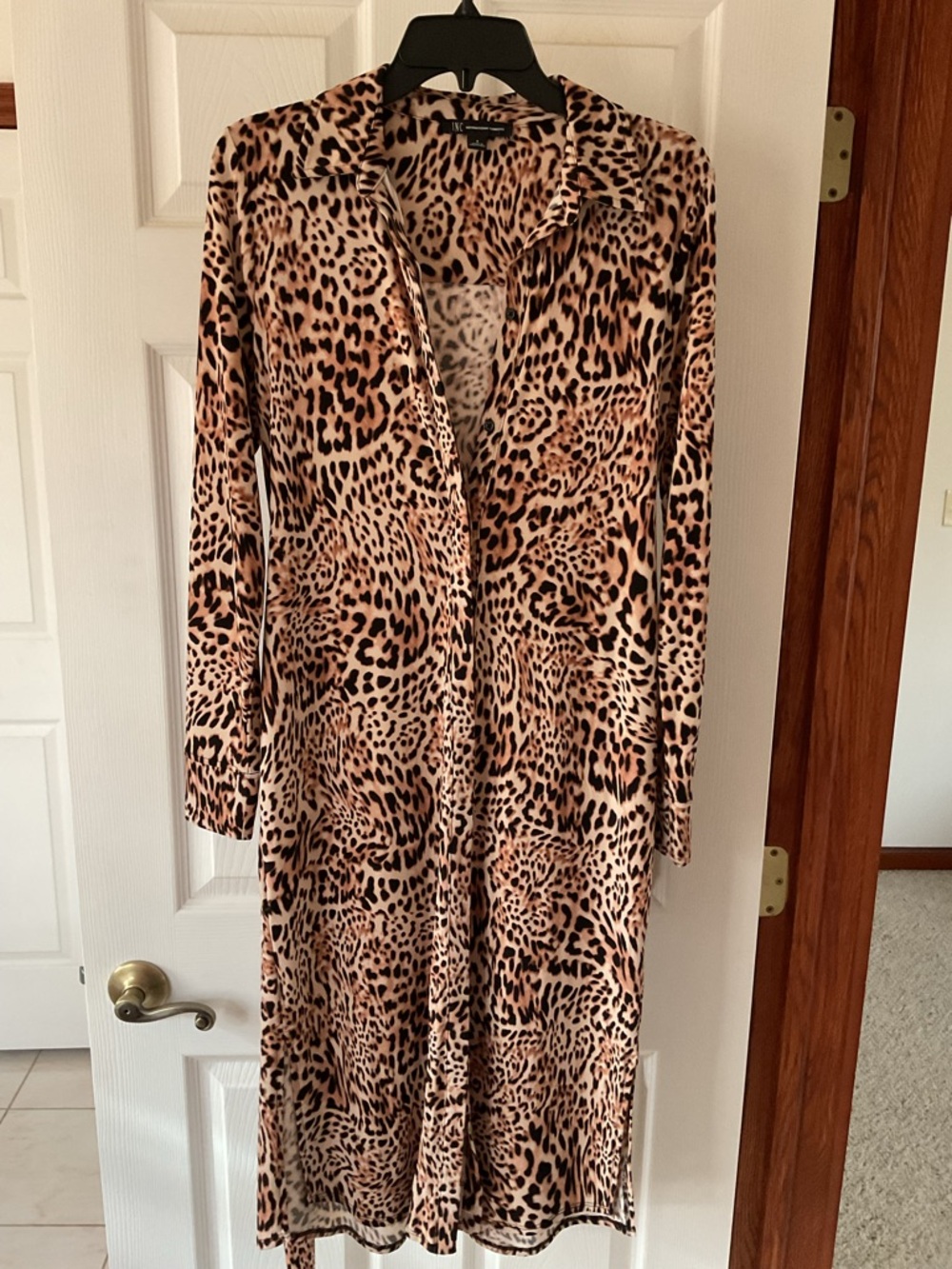 INC International Concepts Leopard Print Maxi Dress in Pink and Brown